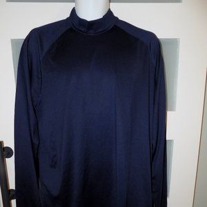 Greg Norman Play Dry Blue Mock Neck LS Moisture Wicking Shirt Size L Men's